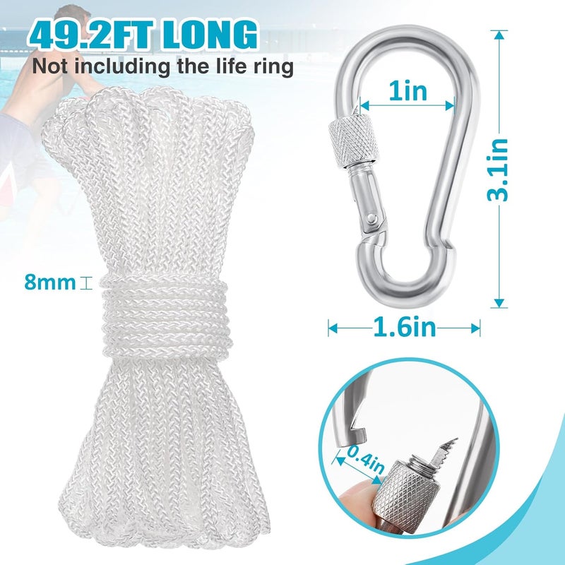Acostop Water Floating Lifesaving Rope - Professional Throwing Pool Life Preserver Rope Line for Swimming Small Kayak Inflatable Boat - Image 2